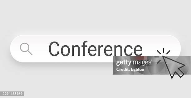 conference - search bar with cursor on blank background - white conference table stock illustrations