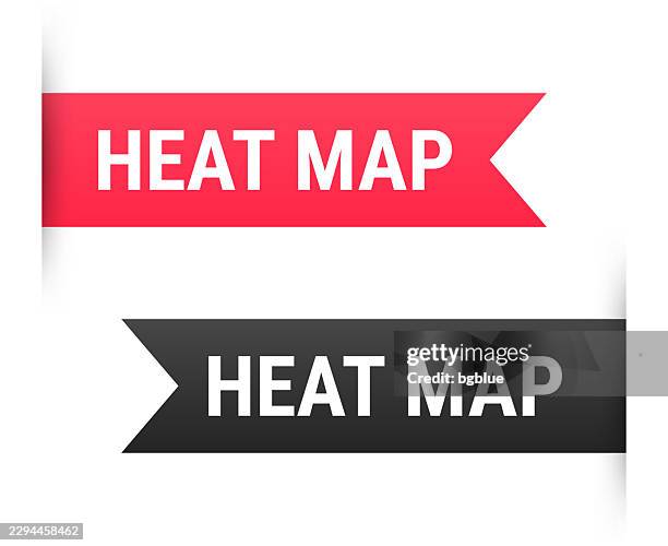 heat map - banner, bookmark, ribbon, label on white background - heat map vector stock illustrations