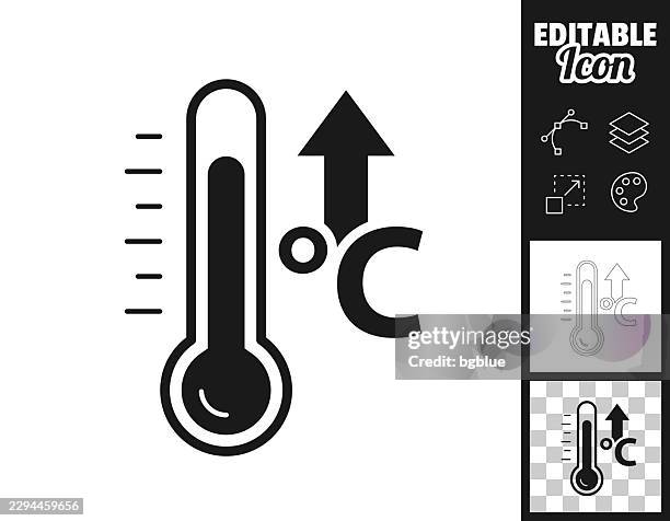 celsius temperature rise. icon for design. easily editable - meteorologist stock illustrations