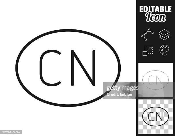 cn - china country code. icon for design. easily editable - plain bumper sticker stock illustrations