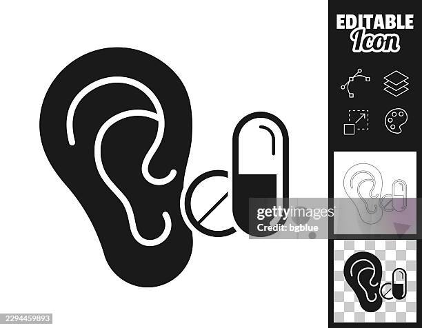 ear medication. icon for design. easily editable - earlobe stock illustrations