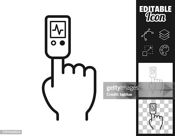 blood glucose meter. icon for design. easily editable - piercing stock illustrations