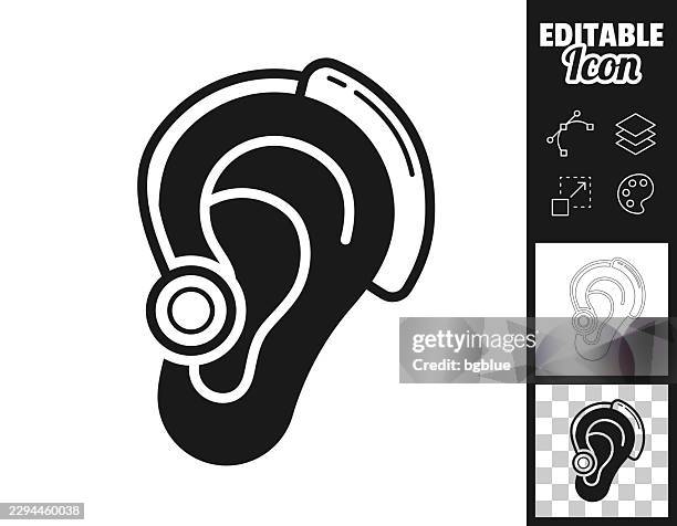 cochlear implant. icon for design. easily editable - hearing loss stock illustrations