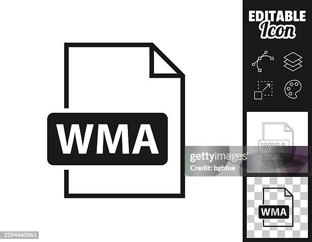 wma file. icon for design. easily editable - digital literacy stock illustrations