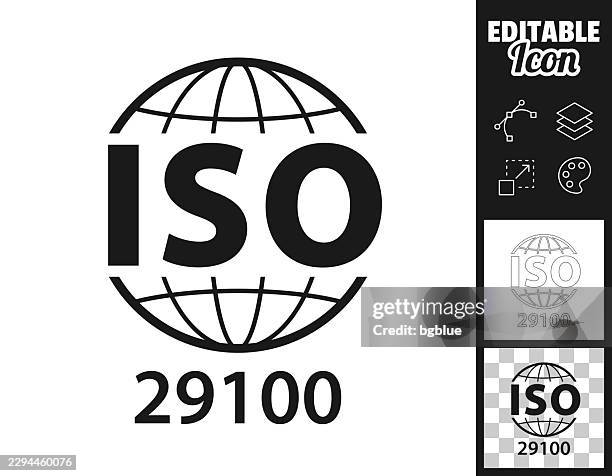 iso 29100 privacy framework standard. icon for design. easily editable - consumer protection stock illustrations
