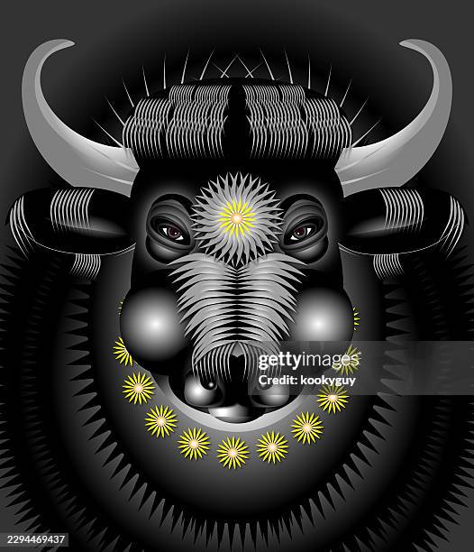 abstract bison illustration - bison stock illustrations