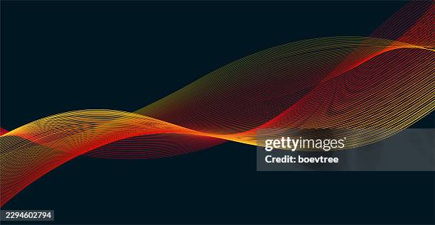 abstract fluidity wire ribbon technology background - damaged electrical cables stock illustrations