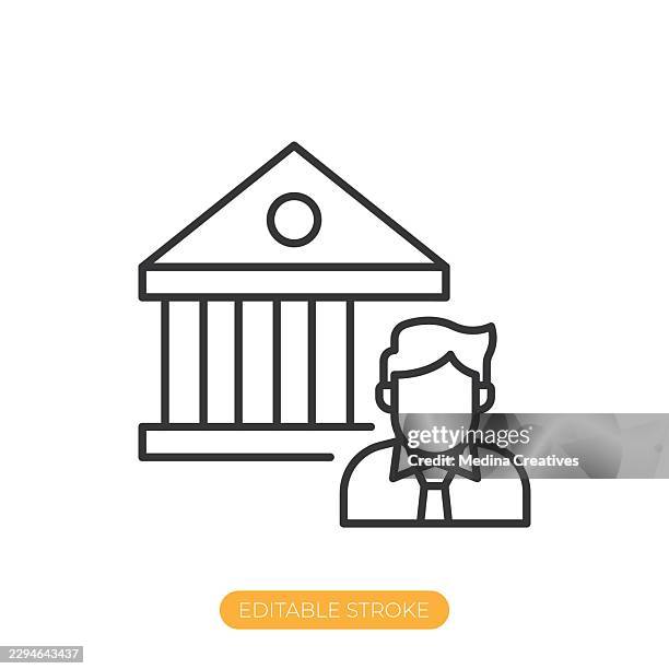 politican icon. editable stroke thin line icon - public administration stock illustrations