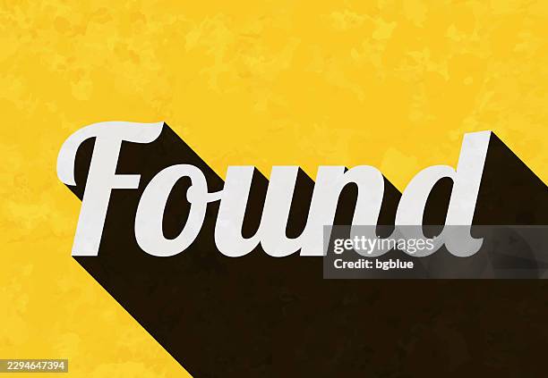 found - text with long shadow on textured yellow background - construction site background stock illustrations
