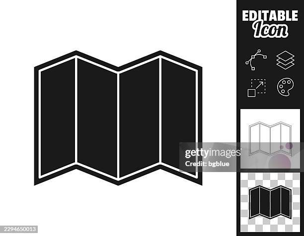 blank four-panel map. icon for design. easily editable - street map simple stock illustrations