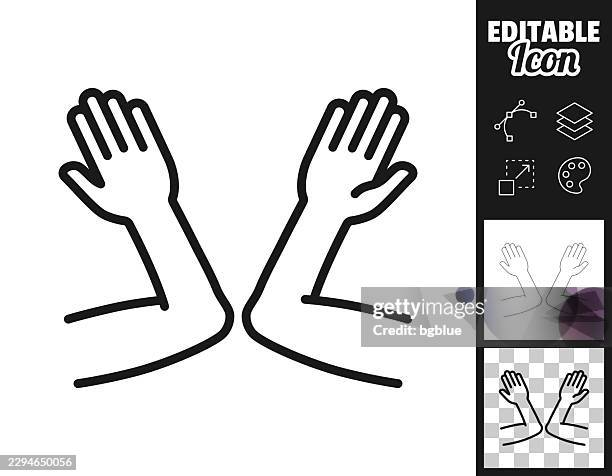 high five hands. icon for design. easily editable - high five isolated stock illustrations