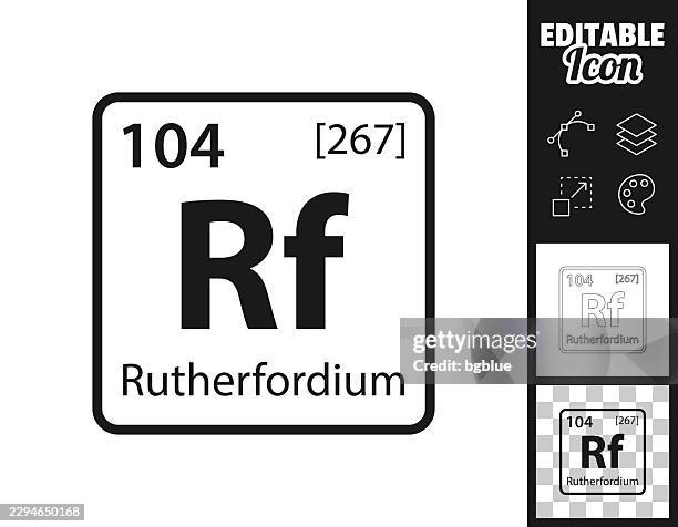 rf - rutherfordium chemical element. icon for design. easily editable - periodic table stock illustrations