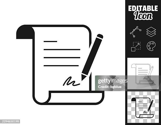 signed document. icon for design. easily editable - inheritance stock illustrations