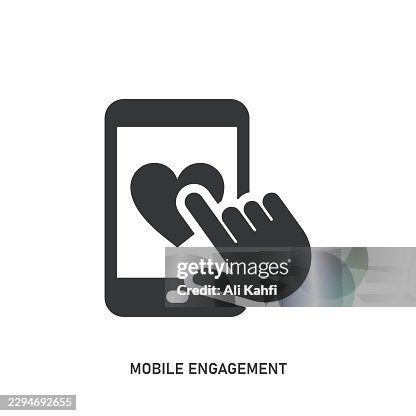Mobile Engagement glyph solid icon. Solid icon that can be applied anywhere, simple, pixel perfect and modern style. Mobile Engagement glyph solid icon. Solid icon that can be applied anywhere, simple, pixel perfect and modern style.