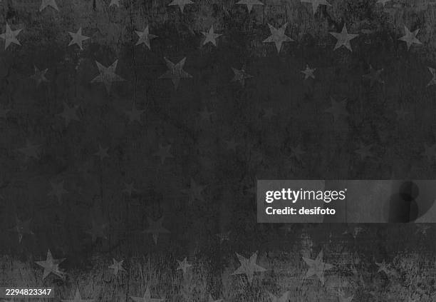 dark gray black textured old weathered rough rustic vector background with all over faded star pattern in fading color - star pattern stock illustrations