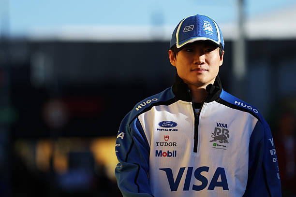 Yuki Tsunoda of Japan and Visa Cash App Racing Bulls arrives in the Paddock prior to final practice ahead of the F1 Grand Prix of Spain at Madring on...