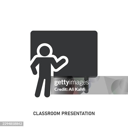 Classroom Presentation glyph solid icon. Solid icon that can be applied anywhere, simple, pixel perfect and modern style. Classroom Presentation glyph solid icon. Solid icon that can be applied anywhere, simple, pixel perfect and modern style.