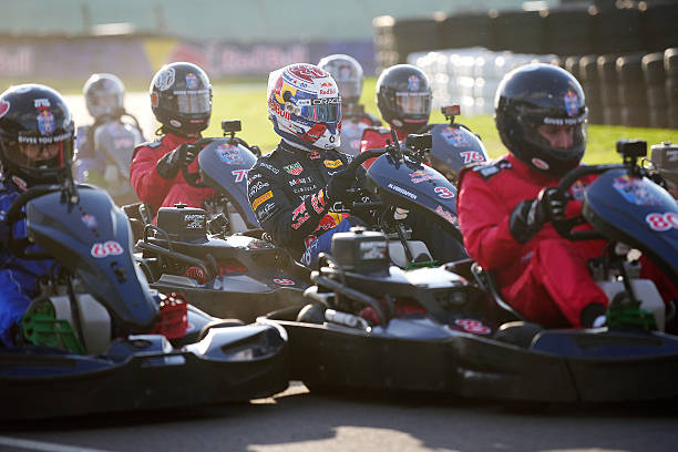 Red Bull's Max Verstappen during the Max v 100 go-karting event at Silverstone, Towcester. Picture date: Wednesday September 16, 2026.