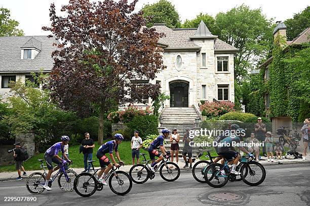 General view of Patrick Gamper of Austria and Team Jayco AlUla, Frank Van Den Broek of Netherlands, Alexy Faure Prost of France and Team Picnic...