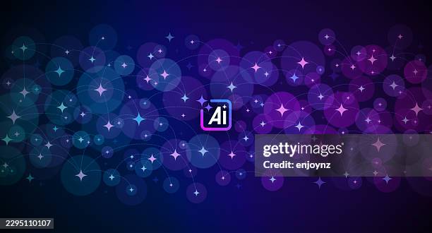 abstract ai social network data background - clouds black background stock illustrations