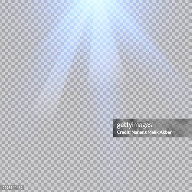 blue sunlight or flare light effect with transparent background - colour explosion transparent background stock illustrations