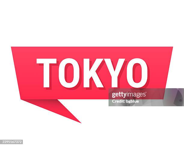tokyo - red speech bubble on blank background - tokyo stock illustrations