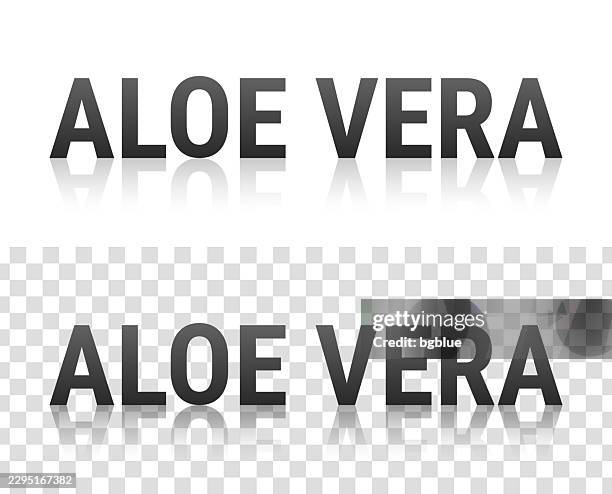 aloe vera - text with reflection on transparent background - aloe vera isolated stock illustrations