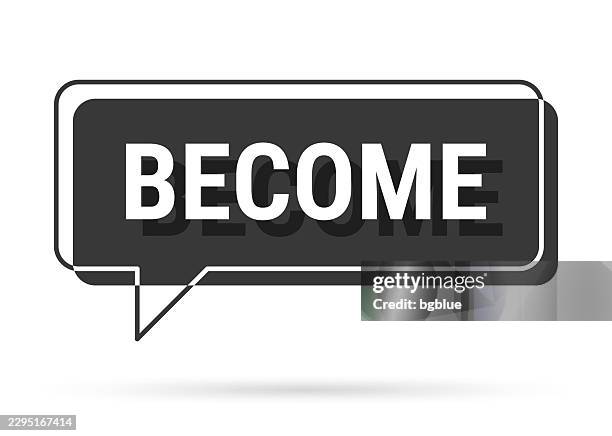 become - 3d black speech bubble on white background - light breaking through stock illustrations