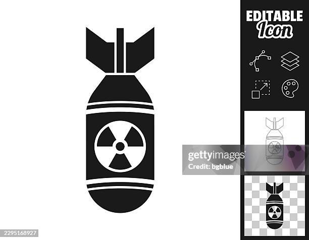 nuclear bomb. icon for design. easily editable - nuclear bomb explosion stock illustrations