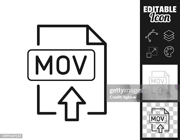 mov file upload. icon for design. easily editable - video production stock illustrations