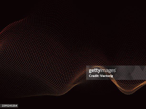 abstract particle wave technology background - data scientist stock illustrations