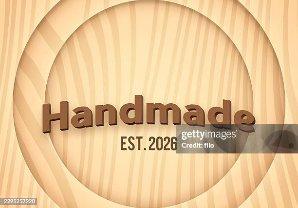 wood grain circle layer abstract background - round cutting board stock illustrations