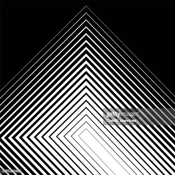 smooth monochrome transition frame - converging lines black vector stock illustrations