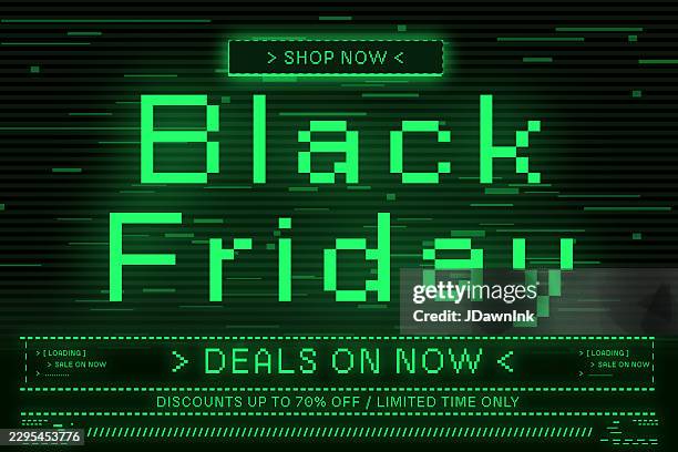 black friday sale web banner design template in in 80s neon style green computer screen code language - green artificial intelligence background eps stock illustrations