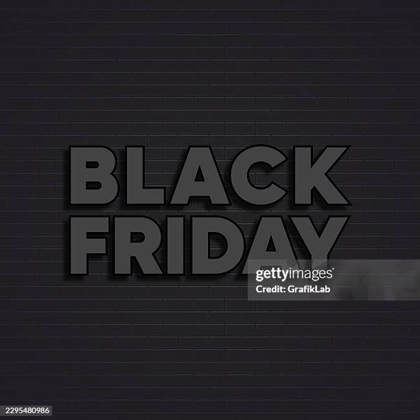 dark colored black friday text on black brick wall - large brick wall background stock illustrations