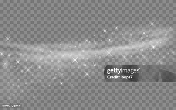 glowing sparkles and bokeh light effect on transparent background - string lights transparent stock illustrations