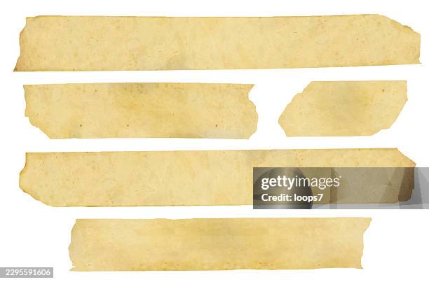 vintage masking tape strips isolated on white background - glue texture stock illustrations