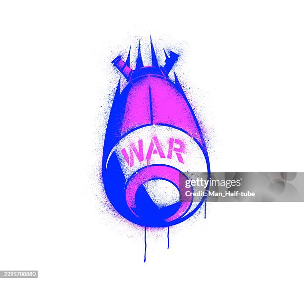 bomb, stencil graffiti - nuclear bomb explosion stock illustrations