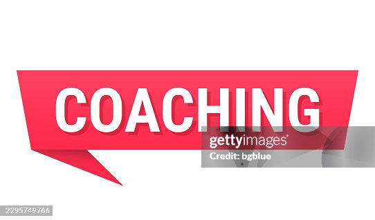 Coaching - Red speech bubble on blank background Coaching - Red speech bubble on blank background