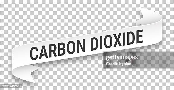 carbon dioxide - 3d banner on transparent background - carbon capture stock illustrations