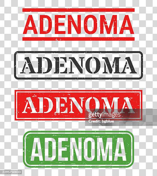 adenoma - rubber stamp set on blank background - adenoma stock illustrations
