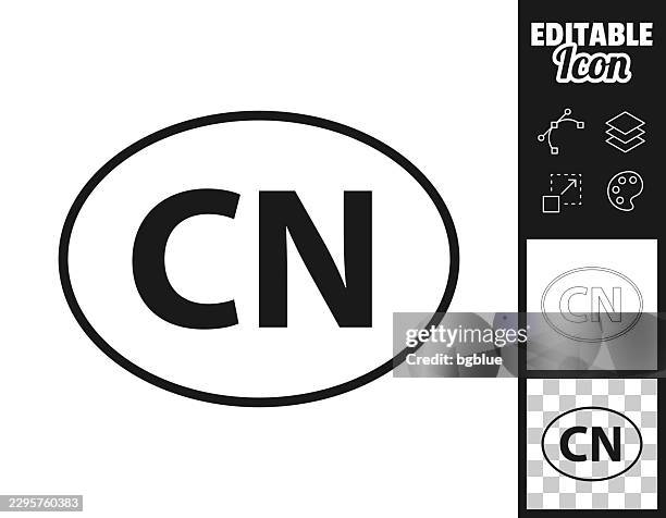 cn - china country code. icon for design. easily editable - plain bumper sticker stock illustrations