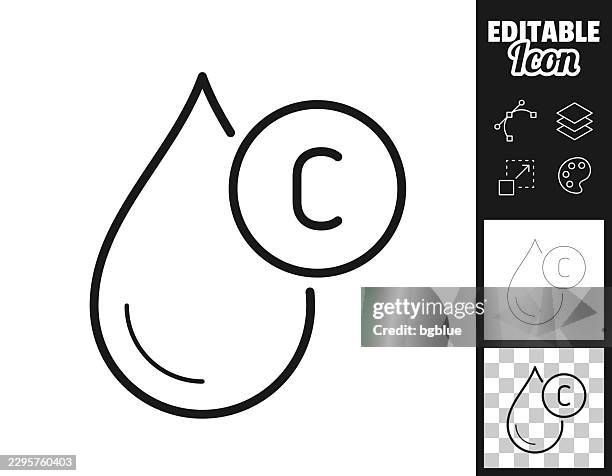 vitamin c liquid drops. icon for design. easily editable - anti inflammatory stock illustrations