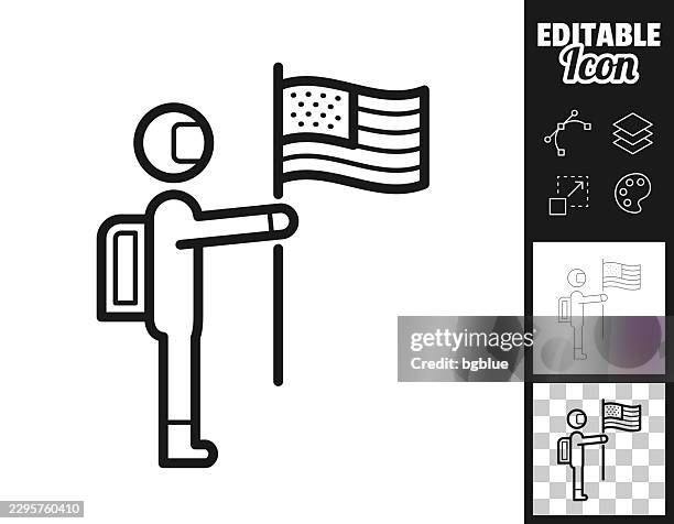 american astronaut. icon for design. easily editable - astronaut visor stock illustrations