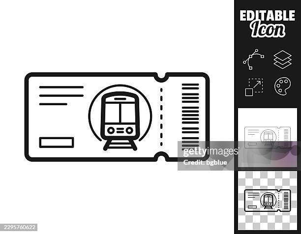 subway ticket. icon for design. easily editable - train ticket stock illustrations