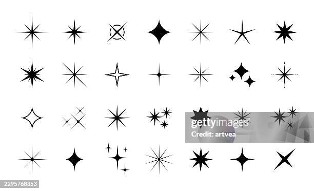 sparkle icon set - smoke stack white background stock illustrations