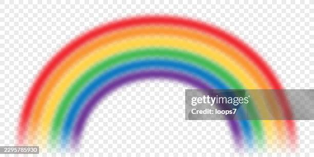 soft glowing rainbow arc on transparent background - rain transparent background stock illustrations