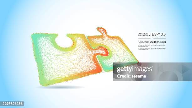 teams and jigsaw puzzles, restructuring or m&a. a jigsaw puzzle composed of colored gradient lines on a vector background - talent acquisition stock illustrations