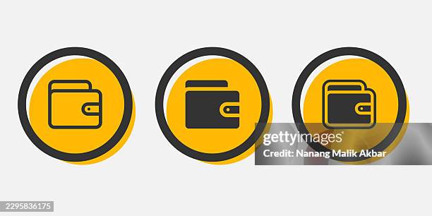 wallet icon set - canadian dollar stock illustrations