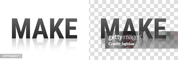 make - text with reflection on transparent background - getting ready mirror stock illustrations
